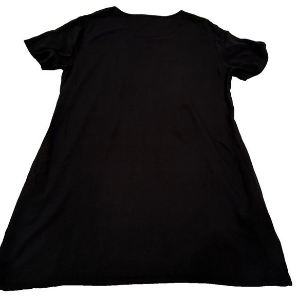 Solitaire Anthropologie Ladies' Black Embroidered Boho Tunic Dress, V-Neck; Med - Picture 4 of 6